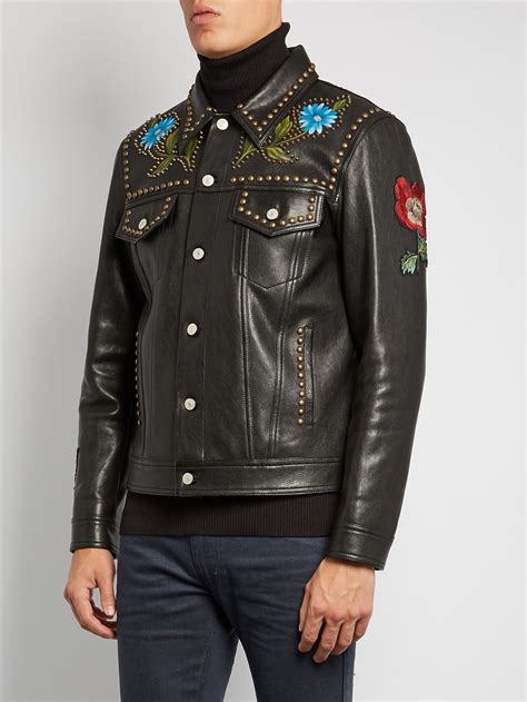 gucci leather jacket painted|Gucci original leather jacket.